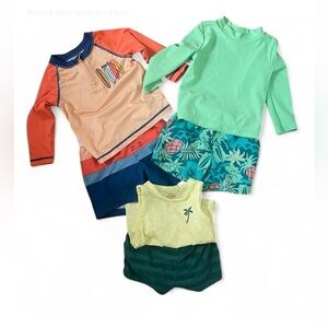 🧸6 Pieces- 12 Month Old Matching  Multi-Color Summer Sets in Great Condition!
